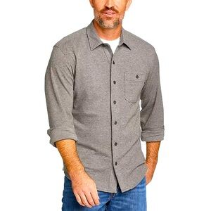 H&M Divided Mens Grey Button Up Dress Shirt Preppy Office Casual Sz L